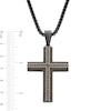 Thumbnail Image 2 of Men's 0.70 CT. T.W. Black Diamond Cross in Stainless Steel with Black and Rose Ion Plate - 24"