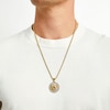 Thumbnail Image 1 of Men's 0.25 CT. T.W.  Diamond Praying Hands Medallion in Stainless Steel and Yellow Ion Plate - 24"