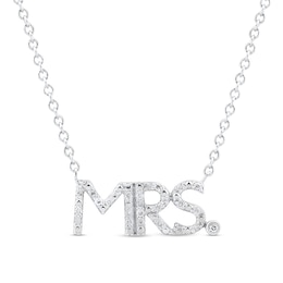 0.085 CT. T.W. Diamond &quot;MRS&quot; Necklace in Sterling Silver