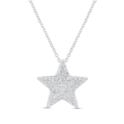 0.23 CT. T.W. Diamond Star Necklace in Sterling Silver