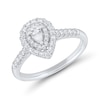 0.45 CT. T.W. Pear-Shaped Diamond Double Frame Engagement Ring in 14K White Gold