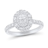 Thumbnail Image 0 of 0.95 CT. T.W. Oval Diamond Double Frame Engagement Ring in 14K White Gold