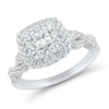 Thumbnail Image 1 of 1.23 CT. T.W. Princess-Cut Diamond Double Frame Twist Shank Engagement Ring in 14K White Gold