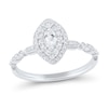 Thumbnail Image 0 of 0.45 CT. T.W. Marquise Diamond Double Frame Art Deco Vintage-Style Engagement Ring in 14K White Gold