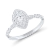 0.45 CT. T.W. Marquise Diamond Double Frame Art Deco Vintage-Style Engagement Ring in 14K White Gold