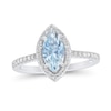 Thumbnail Image 0 of Marquise Aquamarine and 0.25 CT. T.W. Diamond Frame Engagement Ring in 14K White Gold