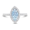 Thumbnail Image 2 of Marquise Aquamarine and 0.25 CT. T.W. Diamond Frame Engagement Ring in 14K White Gold