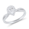 Thumbnail Image 1 of 0.69 CT. T.W. Pear-Shaped Certified Diamond Frame Twist Shank Engagement Ring in Platinum