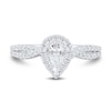 Thumbnail Image 2 of 0.69 CT. T.W. Pear-Shaped Certified Diamond Frame Twist Shank Engagement Ring in Platinum