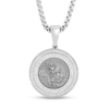 Thumbnail Image 0 of 0.23 CT. T.W. Diamond St. Christopher Medallion Necklace Charm in Stainless Steel