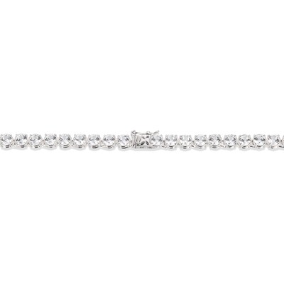 4.0mm White Lab-Created Sapphire Tennis Necklace in Sterling Silver - 24"