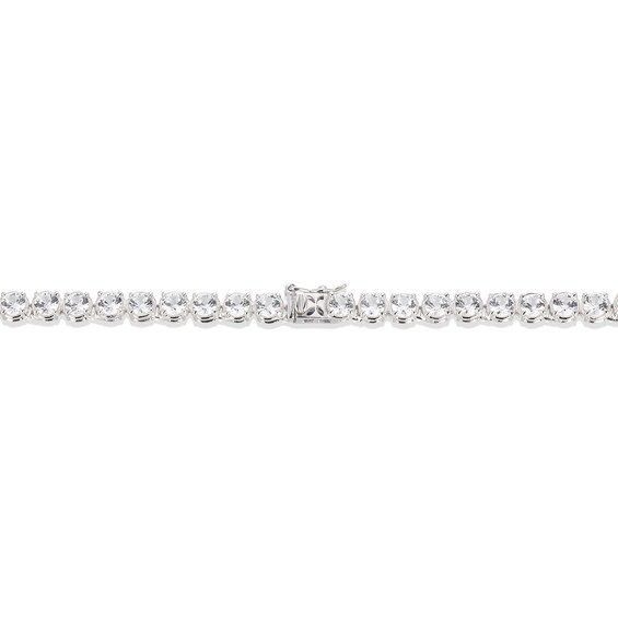 4.0mm White Lab-Created Sapphire Tennis Necklace in Sterling Silver - 24"