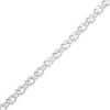 White Lab-Created Sapphire Alternating Bracelet in Sterling Silver - 7.25"