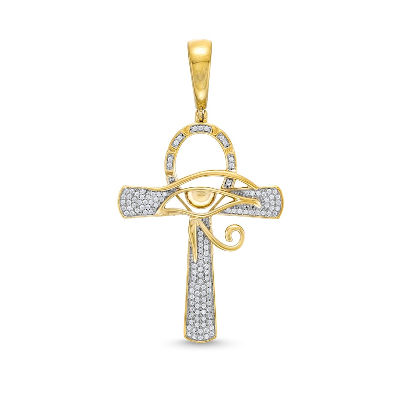 0.33 CT. T.W. Diamond Ankh with Eye of Horus Necklace Charm in 10K Gold|Peoples Jewellers