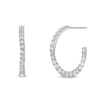 Thumbnail Image 1 of 1.50 CT. T.W. Diamond Twist J-Hoop Earrings in 10K White Gold