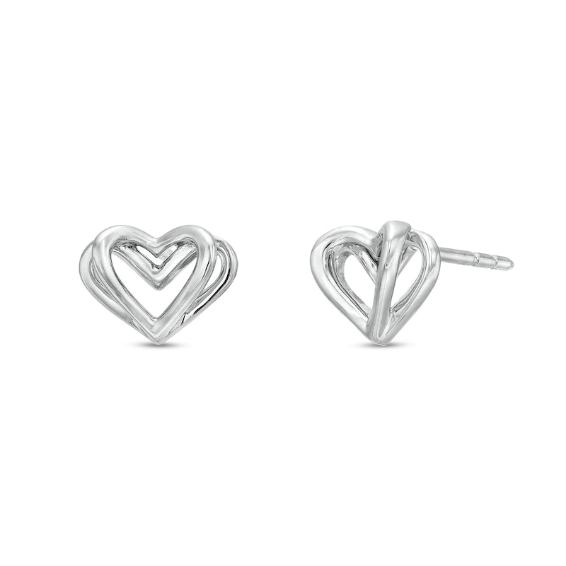 Main Image 1 of The Kindred Heart from Vera Wang Love Collection Mini Stud Earrings in Sterling Silver