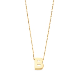 Uppercase Block &quot;B&quot; Initial Pendant in 10K Gold