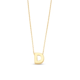 Uppercase Block &quot;D&quot; Initial Pendant in 10K Gold