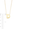 Uppercase Block "D" Initial Pendant in 10K Gold