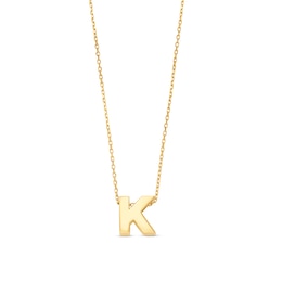 Uppercase Block &quot;K&quot; Initial Pendant in 10K Gold