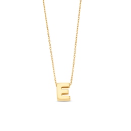 Uppercase Block &quot;E&quot; Initial Pendant in 10K Gold