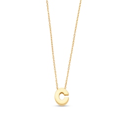 Uppercase Block &quot;C&quot; Initial Pendant in 10K Gold