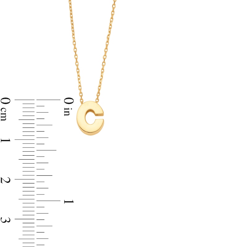 Uppercase Block "C" Initial Pendant in 10K Gold|Peoples Jewellers