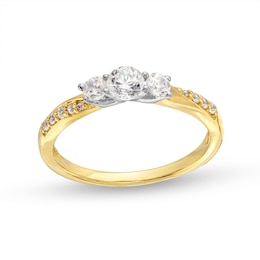 0.50 CT. T.W. Diamond Past Present Future® Engagement Ring in 10K Gold (I/I2)