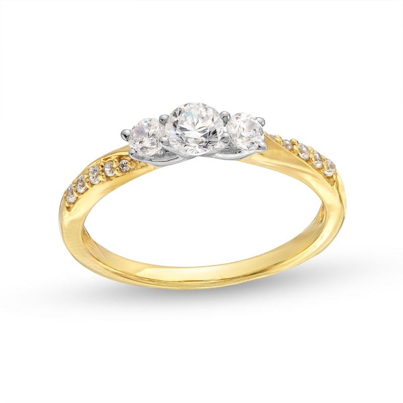 0.50 CT. T.W. Diamond Past Present Future® Engagement Ring in 10K Gold (I/I2)|Peoples Jewellers