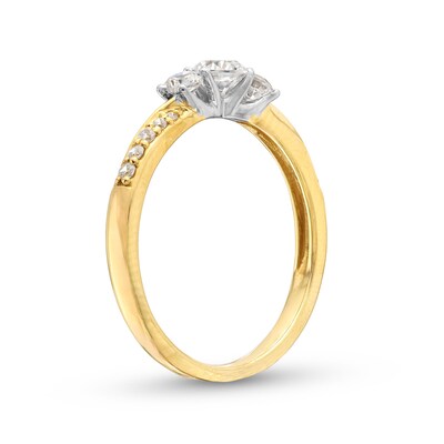 0.50 CT. T.W. Diamond Past Present Future® Engagement Ring in 10K Gold (I/I2)