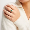 Thumbnail Image 1 of Oval Emerald and 0.50 CT. T.W. Certified Lab-Created Diamond Three-Stone Ring in 1OK Gold