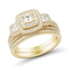 Thumbnail Image 1 of 1.45 CT. T.W. Princess-Cut Diamond Past Present Future® Double Cushion Frame Bridal Set in 14K Gold