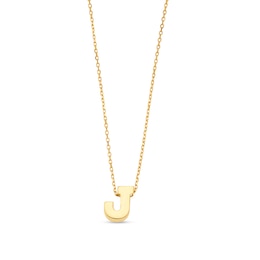 Uppercase Block &quot;J&quot; Initial Pendant in 10K Gold