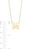 Uppercase Block "M" Initial Pendant in 10K Gold