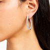 Thumbnail Image 1 of Italian Gold 10.00 CT. T.W. Certified Inside-Out Hoop Earrings in 18K White Gold (I/SI2)