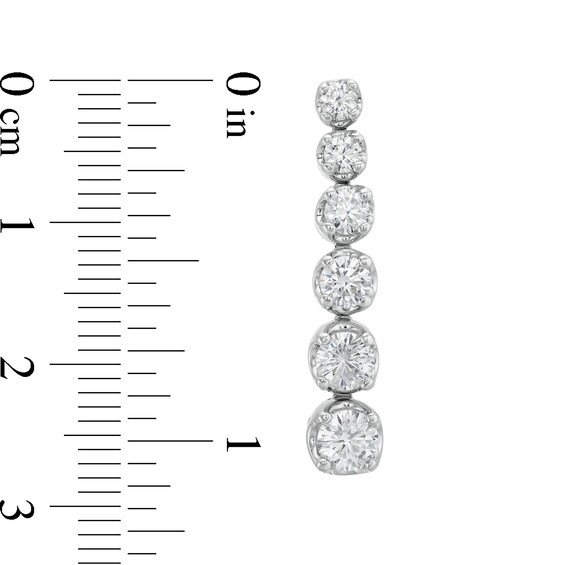 Italian Gold 2.00 CT. T.W. Journey Certified Diamond Drop Earrings in 18K White Gold (I/SI2)