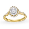 Thumbnail Image 0 of Monique Lhuillier Bliss 0.69 CT. T.W. Diamond Oval Double Frame Engagement Ring in 18K Gold