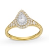 Thumbnail Image 0 of Monique Lhuillier Bliss 0.69 CT. T.W. Diamond Pear-Shaped Double Frame Engagement Ring in 18K Gold