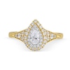 Thumbnail Image 3 of Monique Lhuillier Bliss 0.69 CT. T.W. Diamond Pear-Shaped Double Frame Engagement Ring in 18K Gold