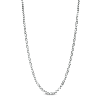 Italian Gold 2.00 CT. T.W. Certified Beaded Necklace in 18K White Gold (I/SI2)