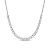 Thumbnail Image 0 of Italian Gold 2.00 CT. T.W. Certified Graduated Bolo Necklace in 18K White Gold (I/SI2) - 28"