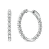 Italian Gold CT. T.W. Certified Inside-Out Hoop Earrings in 18K White Gold (I/SI2