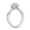 0.75 CT. Emerald-Cut Canadian Certified Diamond Double Framed Engagement Ring in 14K White Gold (I/SI2)