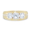 Thumbnail Image 3 of 1.45 CT. T.W. Diamond Past Present Future® Miracle Triple Row Engagement Ring in 14K Gold