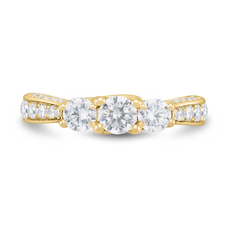 1.45 CT. T.W. Diamond Past Present Future® Tapered Shank Engagement Ring in 14K Gold|Peoples Jewellers
