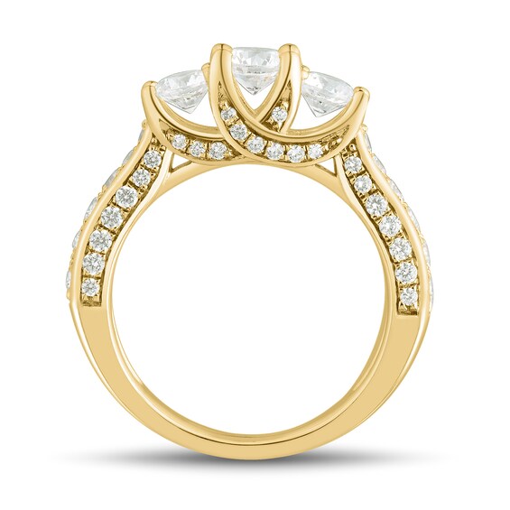 1.45 CT. T.W. Diamond Past Present Future® Tapered Shank Engagement Ring in 14K Gold