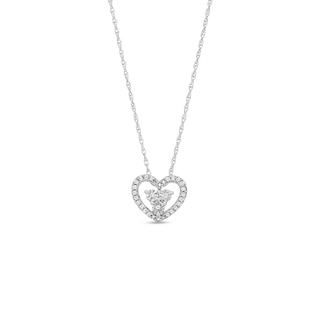 0.10 CT. T.W. Diamond Heart Pendant in Sterling silver