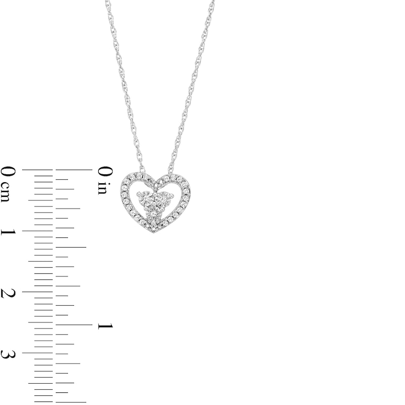 0.10 CT. T.W. Diamond Heart Pendant in Sterling silver|Peoples Jewellers