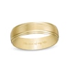 Thumbnail Image 0 of Men's 6.0mm Engravable Stepped Edge Satin-Finish Comfort-Fit Wedding Band in 14K Gold (1 Line)