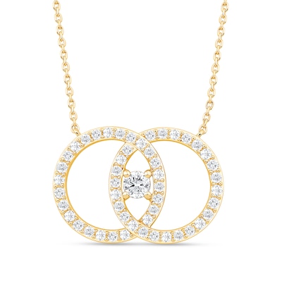 0.95 CT. T.W. Diamond Interlocking Circles Necklace in 10K Gold